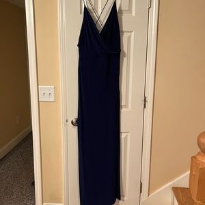 Full length navy formal dress